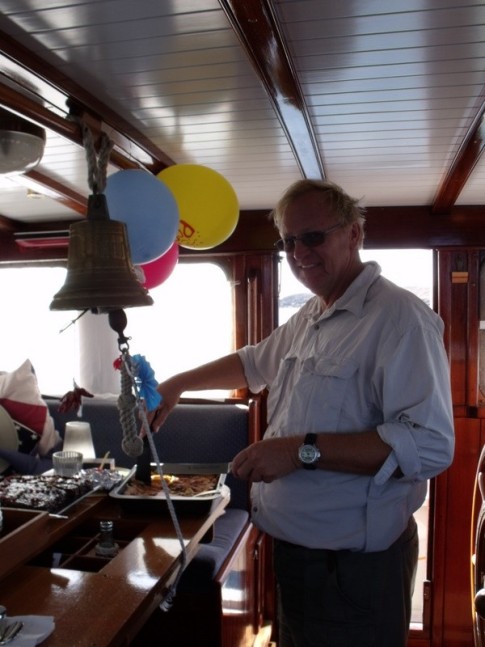 Our first onboard party! Aboard the German yacht Heimkehr. Marlene