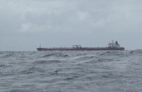 Another large vessel passed at sea
