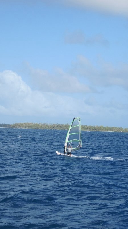 Bill goes for a wind surf.