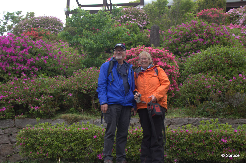John and Sue in the Azalea garden walk.