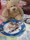 Winston enjoyed the chocolate cake!