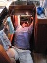 Andy installing the fridge