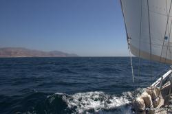 Sailing away from Santa Rosa Island