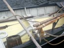The shafts of the harpoons in a whaler sea boat.