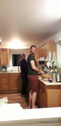 Andy and Robin making dinner