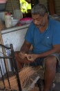 Nicholas makes a coconut fibre rope.