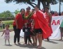 One of the national Tongan Rugby League taking part in the week of festivities before they fly to the Uk.