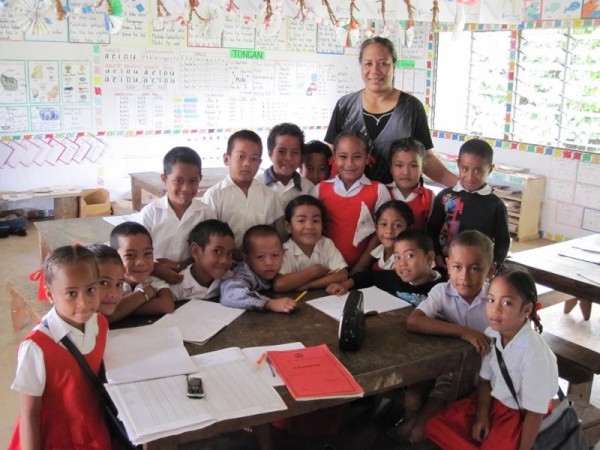 Italiana with her class at Nomuka government primary school