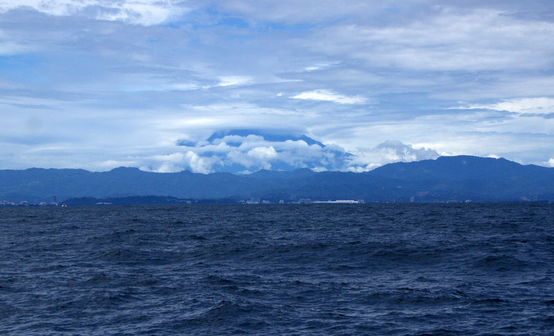 Mount Kinabalu in the clouds.