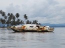 One of many wrecks dotted around the islands. So glad we did not join the ranks!
