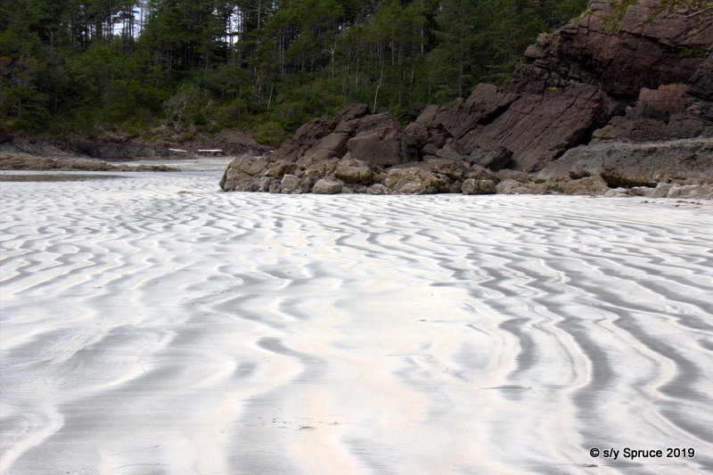 Sandy beach rugged point