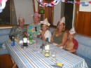 Paul, Glen, Daniel, Jill and John wearing party hats!.JPG