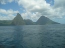 The Pitons shoot straight out of the sea.JPG