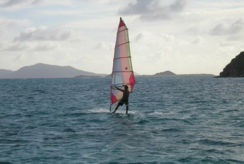 e Menno mastering the art of windsurfing behind Horseshoe reef.JPG
