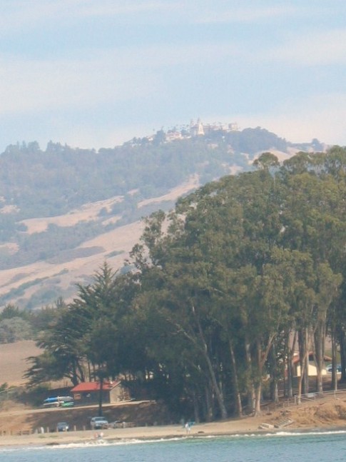 San Simeon Bay - Hearst Castle is up on the hill. 