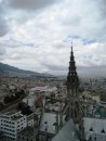 View of northern Quito from atop the Basilica bell towers. We climbed some pretty sketchy ladders to get here but the view was worth it. 