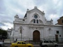 The old church in Cuena, which was renovated for the 1985 visit of Pope John Paul II to Ecuador. Construction of this building began in 1557, the year that Cuenca was founded. In 1739, it was used as a triangulation point by La Condamine