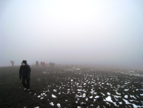 Cotopaxi - this is where there should have been a fantastic view of the valley but the weather did not cooperate. 