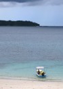Las Perlas Islands - blue waters with threatening thunderstorms. 