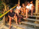 Roatan - Kent, Steph, Heather and Dane waiting for the sun to set. 