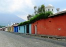 Antigua, Guatamala - Colorful streets of the city. 