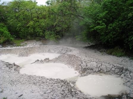 Ricon de la Vieja National Park, Costa Rica � Bubbling mud pot. 