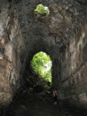 Lava tunnels on Santa Cruz Island. Charles and Jenny give the picture some scale as these were long tall tunnels. 