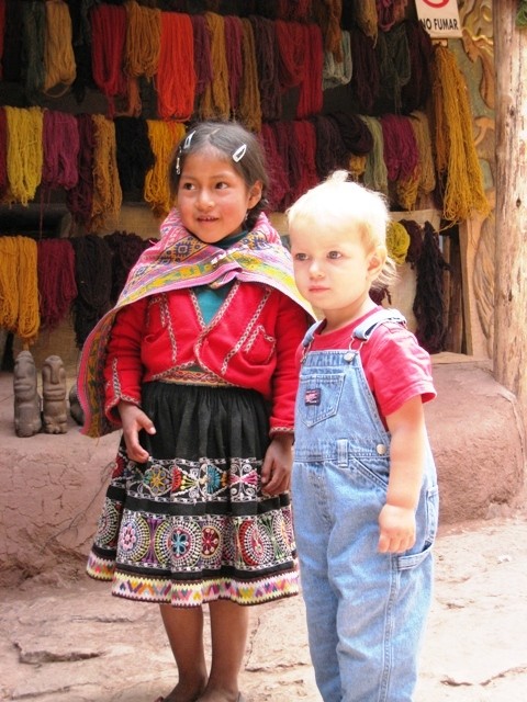 Wyatt and an indiginous girl in The Sacred Valley pose. Wyatt made friends everywhere with his unusual (for Peru) blond hair and blue eyes. 