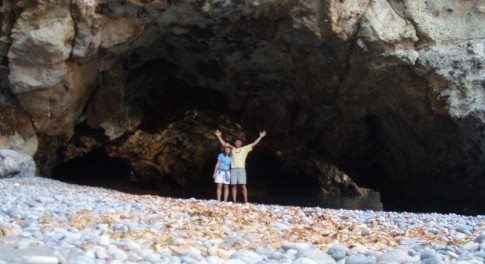 A big sea cave at Cueva Valdez.