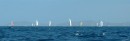 The second leg of the race started early in the morning with a great wind.  About 140 boats set off for Bahia Santa Maria.