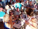 At Marina Mazatlan there were numerous cruiser get togethers.  Many were sponsored with free beer like this one!  

The guy to