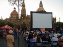 Outdoor free movies in one of the main squares downtown.