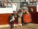 The matadors and picadores (the guys on the horses) enter the ring and pray for their safety.