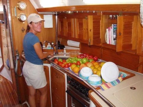 Dee provisioned the boat.  I thought that she brought way to much fruit.  But, as it turned out we should have had a lot more.