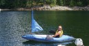 Not enough things on the boat are breaking down so I had to start a project.  I rigged a mast and sail on my kayak.  It worked,