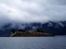 A cabin all alone on an island off Hardy Island