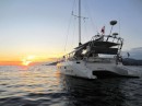 A gorgeous sunset while anchored at Isla 
Grande