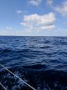 Water color - sea depth of 1200 ft: BTW - this is the deepest water I have ever sailed in!  