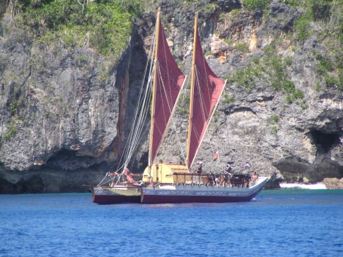 A Tahitian sailing outrigger.
