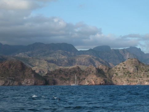 Looking Back at Agua Verde as we depart for the sleigh ride back to Isla San Francisco