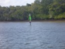 This is the misleading buoy that assured us we were clear of danger just as we ran aground in the river! (No harm done.)