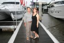 All dressed up for a fancy night out, thanks to a gift from Norm and Kerrin of Catalina Yachts.
