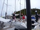 More racers get ready for the Sunday regatta at Middle Harbor Yacht Club.