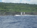 Niue: Blowholes long  the shore.