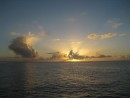 Sunrise on the open ocean.