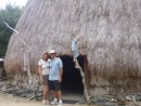 Alison and Allan in front of a Banaban home at the cultural center.