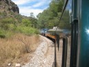 The train runs from Los Mochis to Chihuahua, over plains and hills and through tunnels and mountains, with the beautiful Copper Canyon approximately the middle, at almost 8,000 feet.