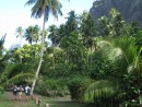 Nuku Hiva: Hiking back from the waterfall with Paikea Mist.