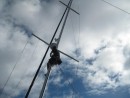 Greg goes up the mast