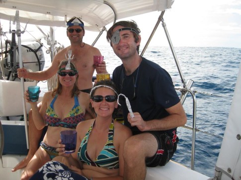 Alison, Allan, Greg and Tiffany in Equator Crossing Garb